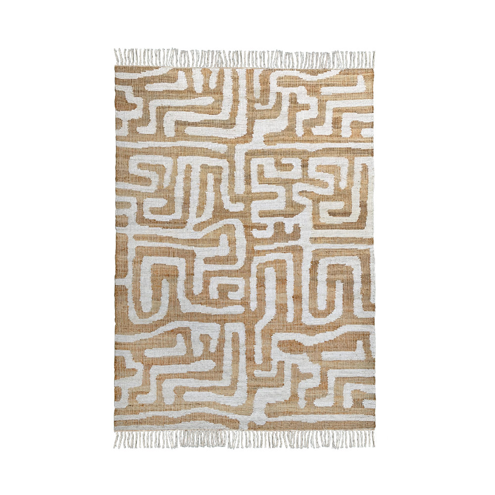 MAZE JUTE KELIM, WHITE/NATURAL MAZE JUTE KELIM, WHITE/NATURAL