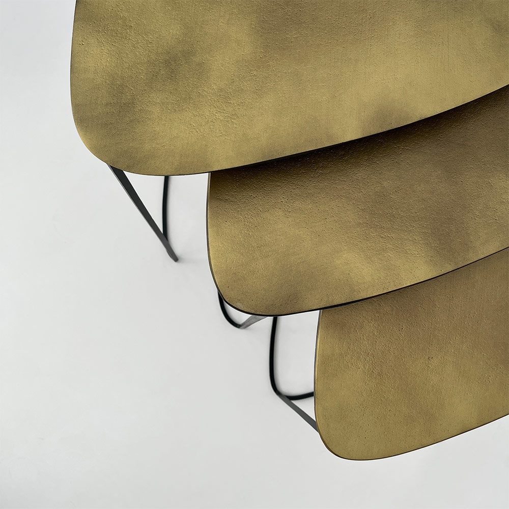    ARK TABLE SET OF 3, GOLD