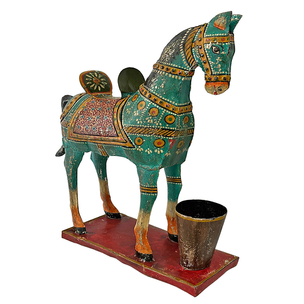    HORSE METAL SHEET, TURQ