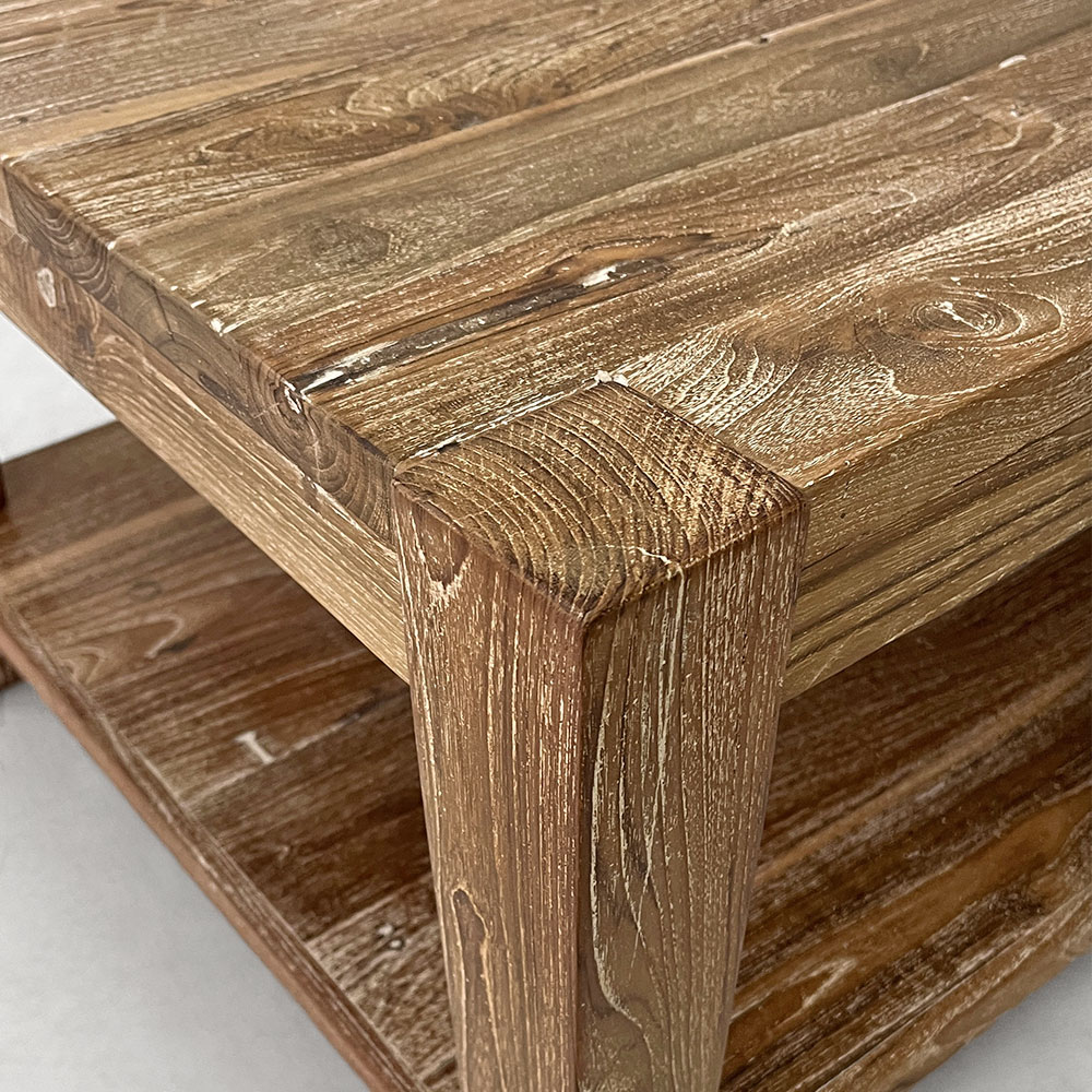   RECYCLED TEAK COFFEE TABLE, RECTANGULAR