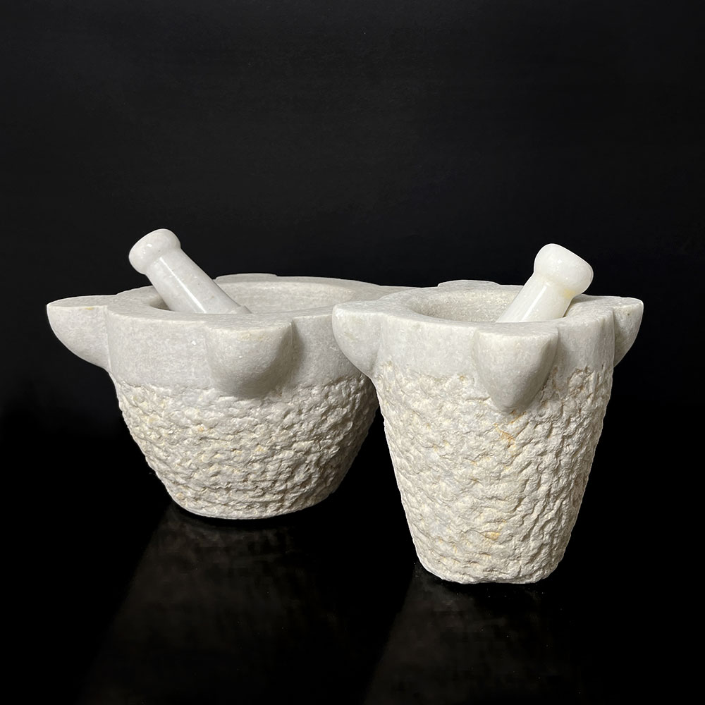    PESTLE MORTAR WHITE MARBLE, BIG
