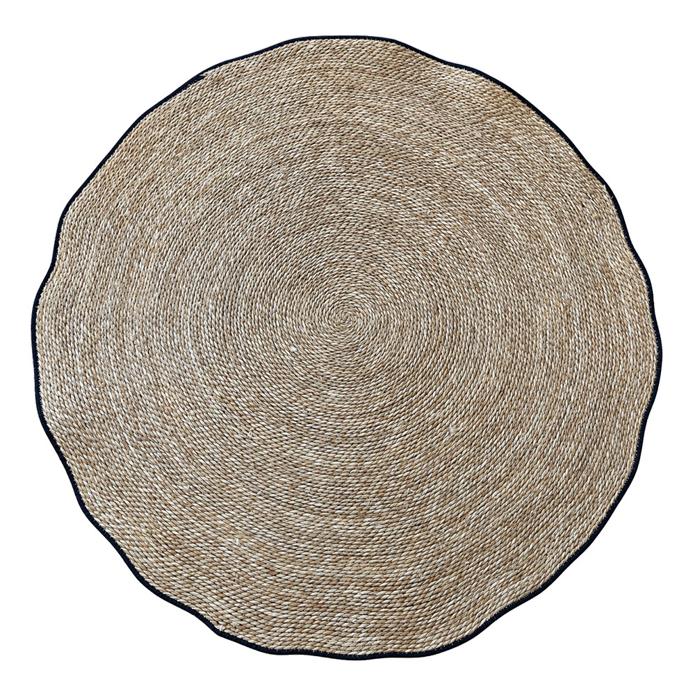   ROUND JUTE, BLACK RIM