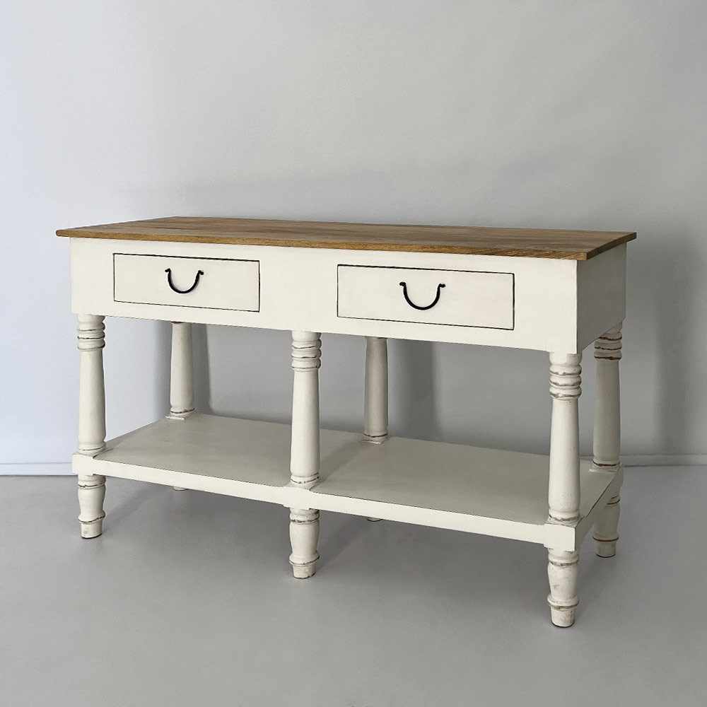 ASPRO 2 DRAWER CONSOLE, WHITE  