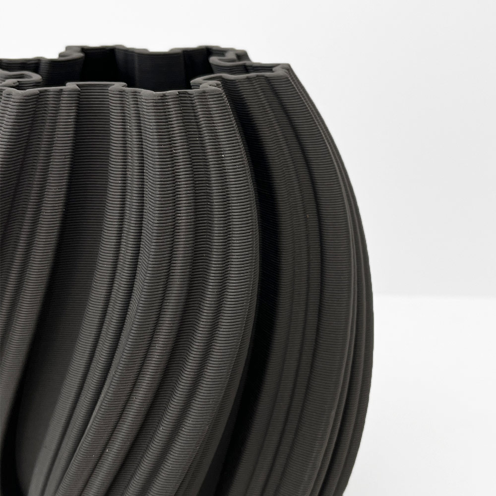 SWIRL TULIP VASE, GREY