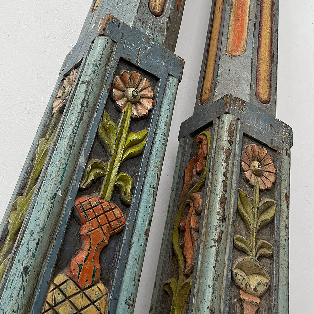 CARVED WOODEN PILASTER, SIAMESE