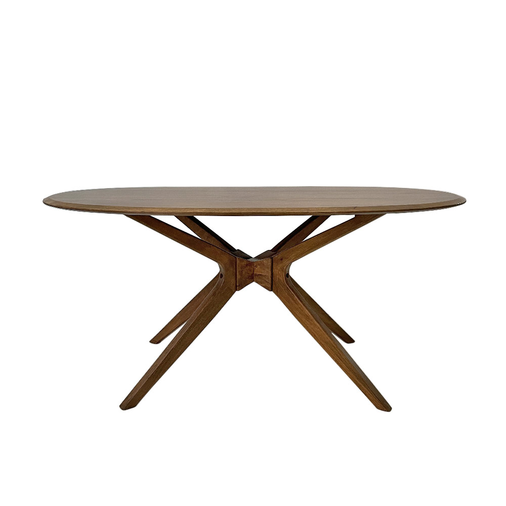 ELLIPTICAL DINING TABLE, WAL. FINISH 