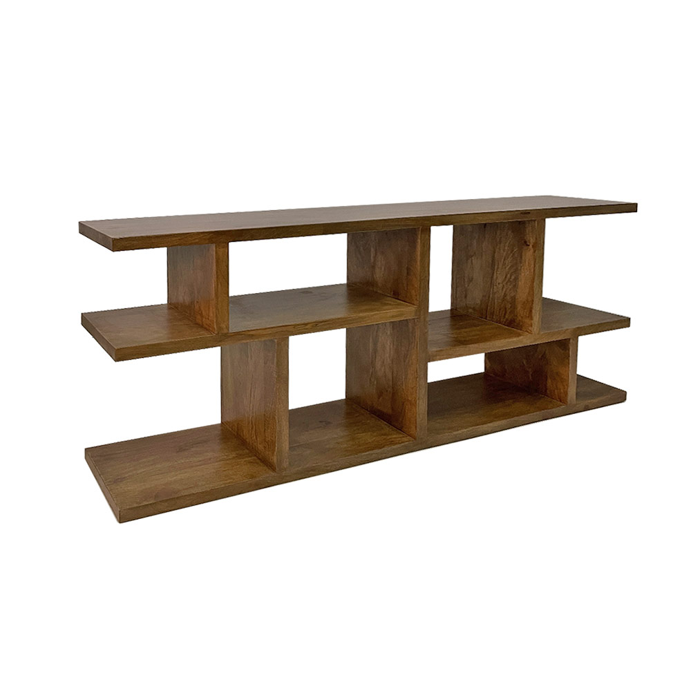 CUBIST CONSOLE/LIBRARY, WAL. FINISH