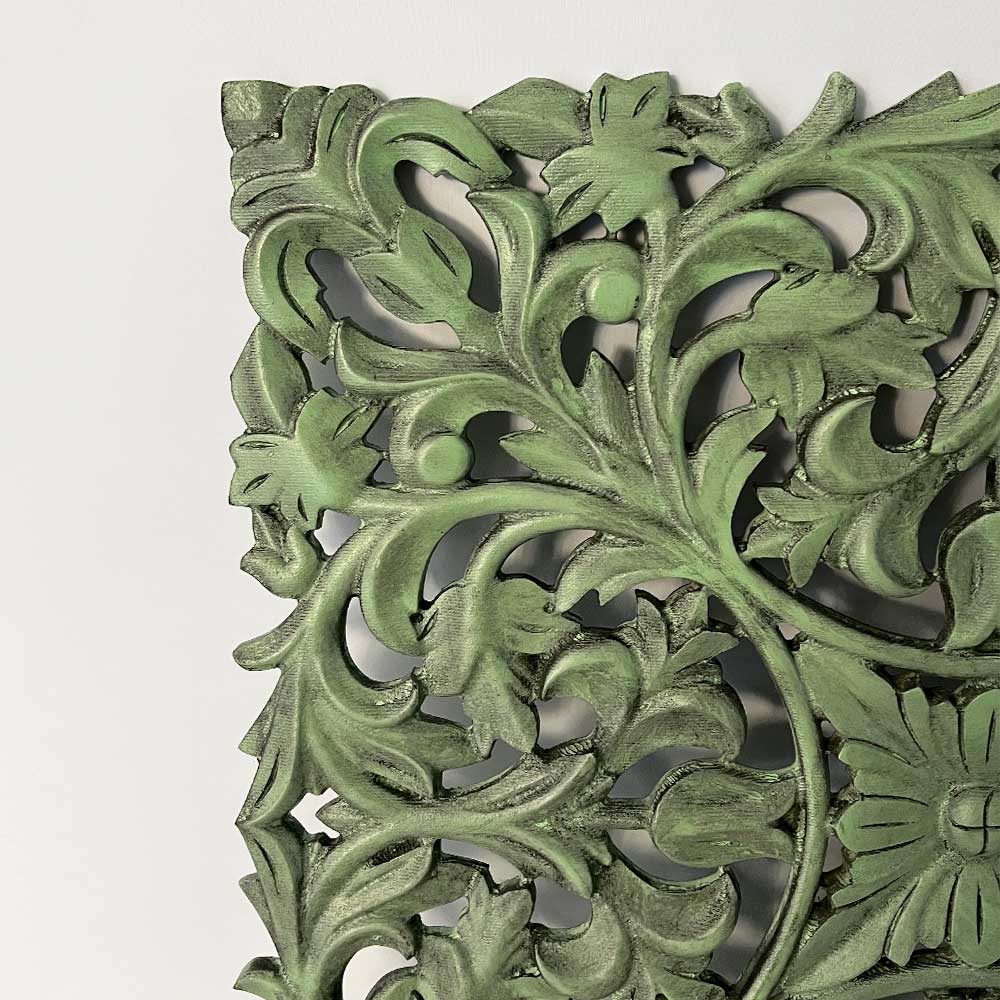 CAROLYN CARVED PANEL, SMALL GREEN