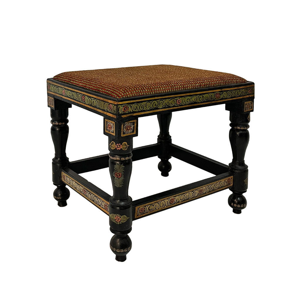 STOOL/TABLE, RED FLOWERS