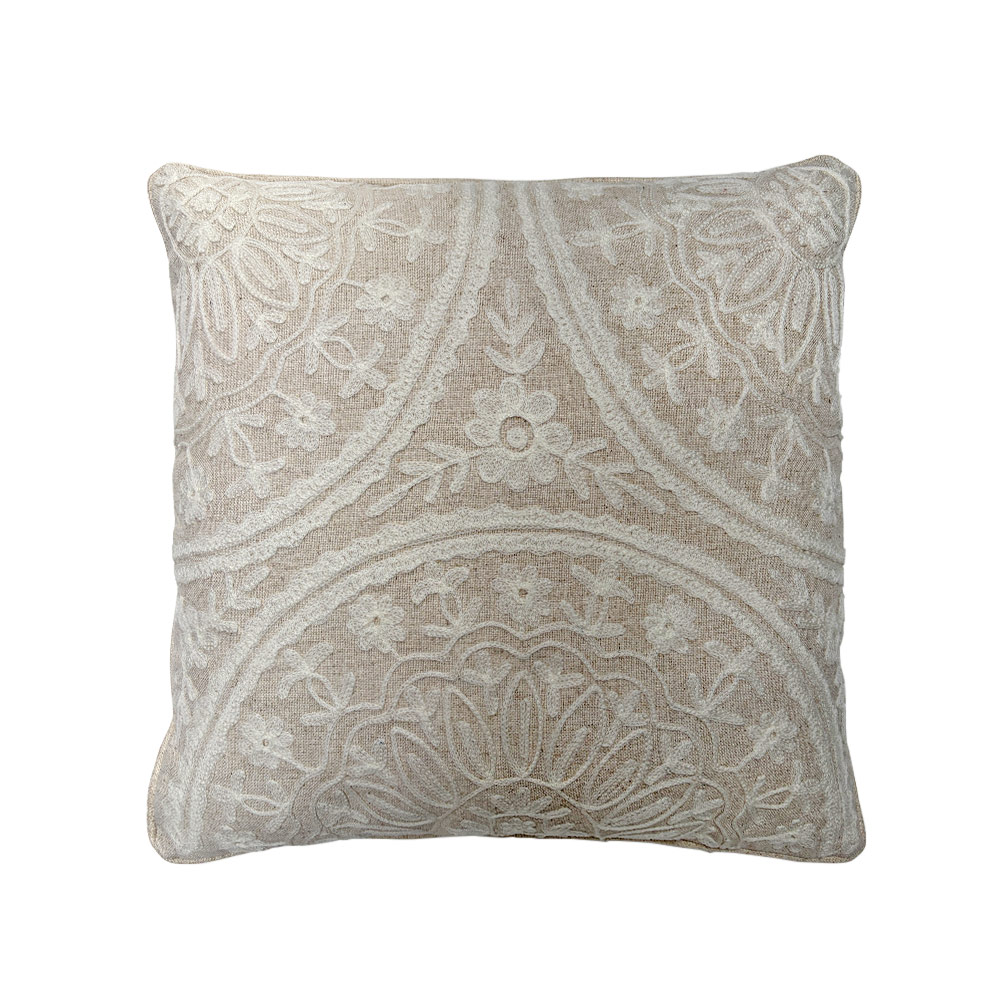 FLORAL CREAM, SQUARE