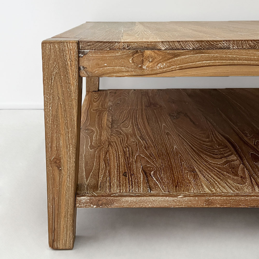 RECYCLED TEAK COFFEE TABLE, SQUARE