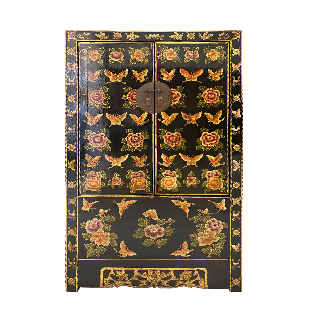 BUTTERFLY CHINA CABINET, BLACK