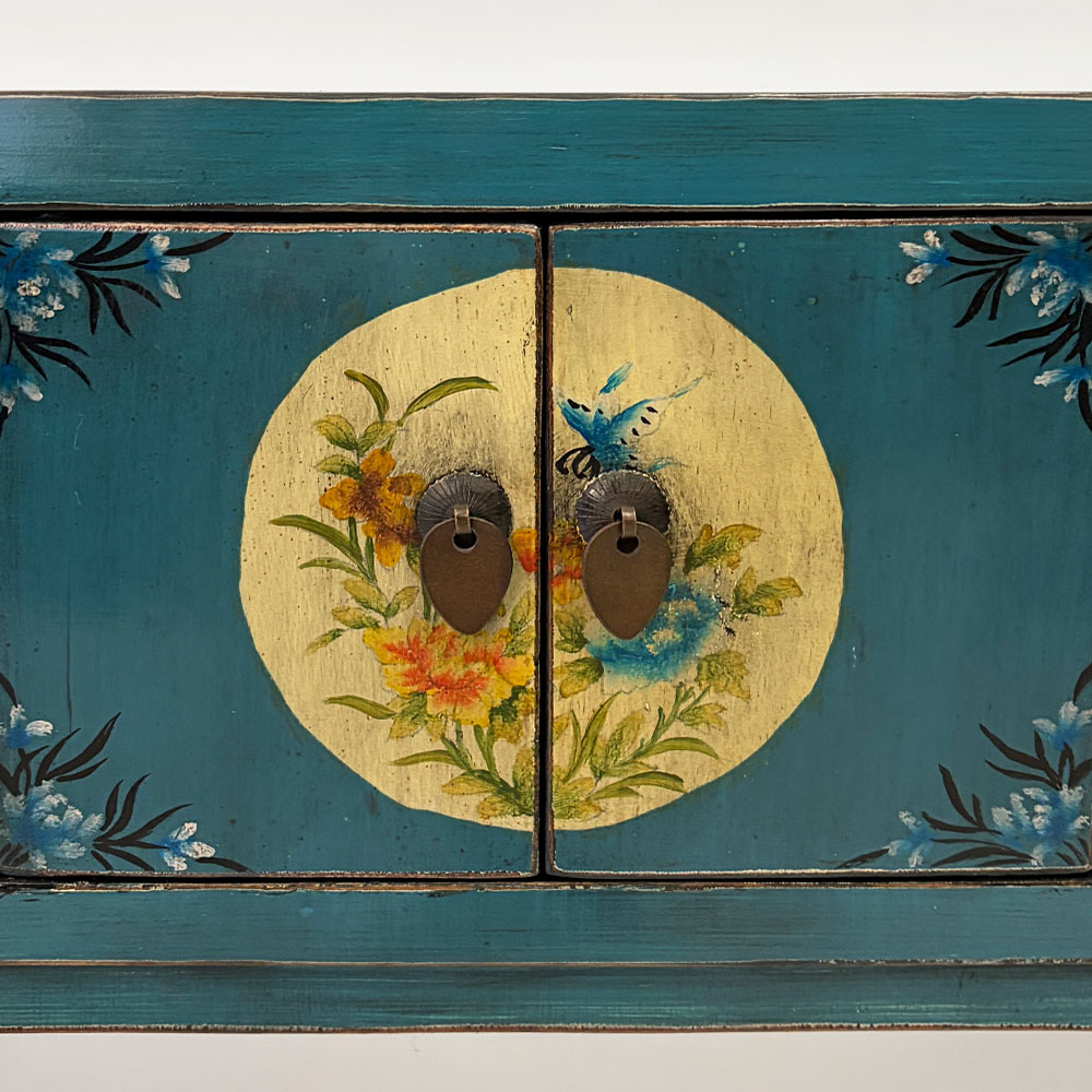CHINA FLORAL CONSOLE, BLUE