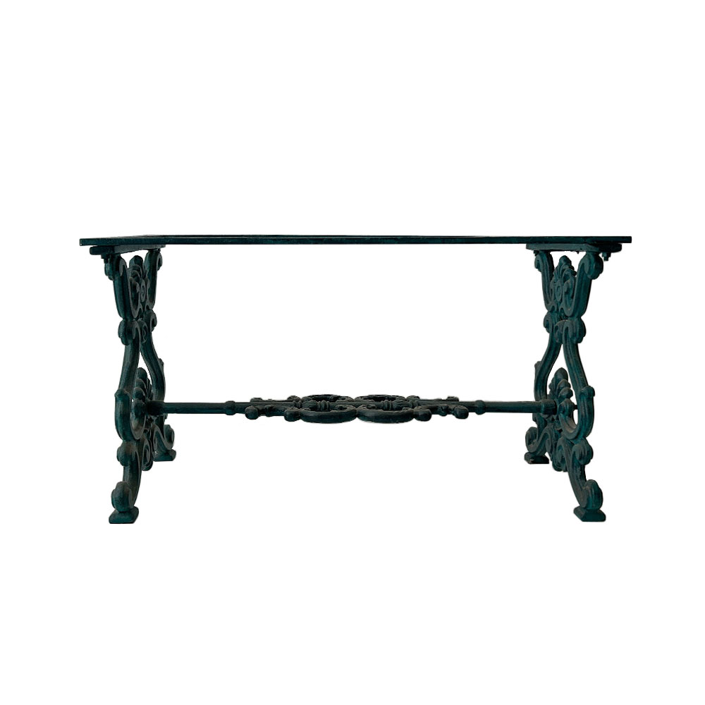  CAST IRON COFFEE TABLE, RECTANGULAR