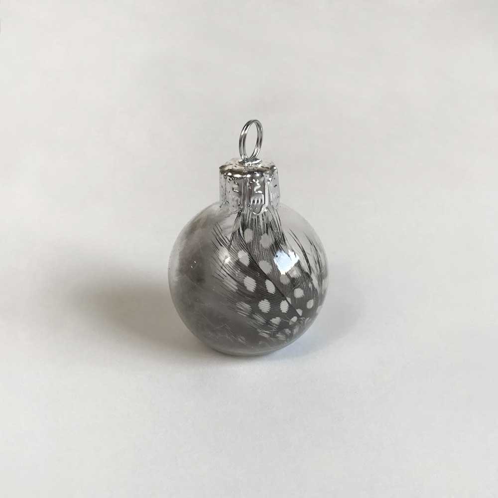 XMAS FEATHER BAUBLES, SET OF 6