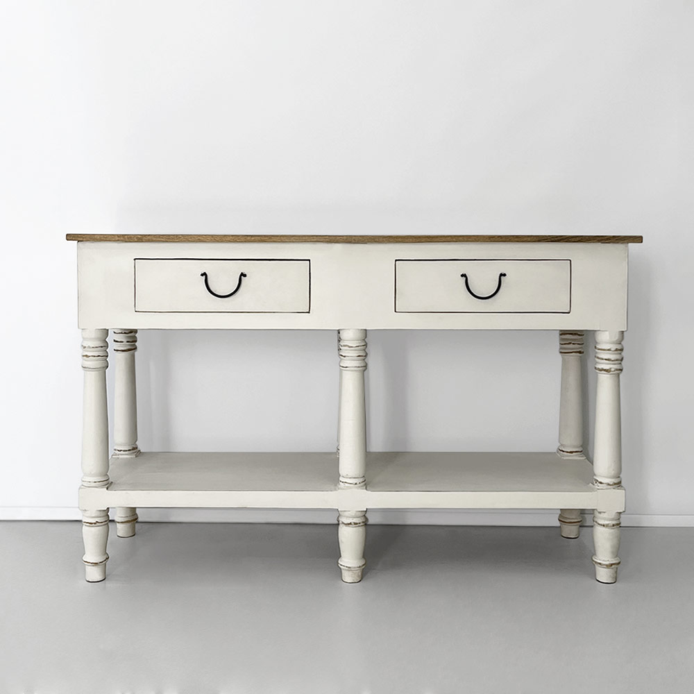 ASPRO 2 DRAWER CONSOLE, WHITE  