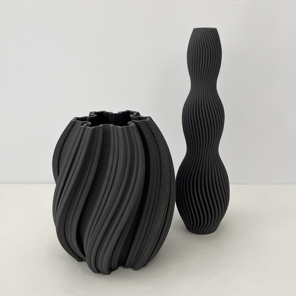 SWIRL TULIP VASE, GREY