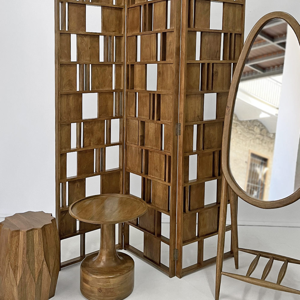 GEOMETRIC 3 PANEL FOLDING SCREEN