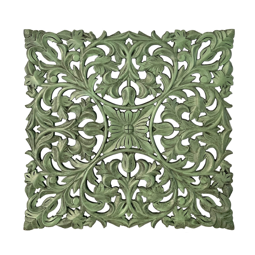 CAROLYN CARVED PANEL, SMALL GREEN