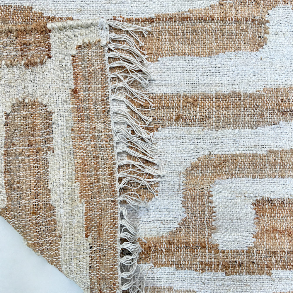 MAZE JUTE KELIM, WHITE/NATURAL