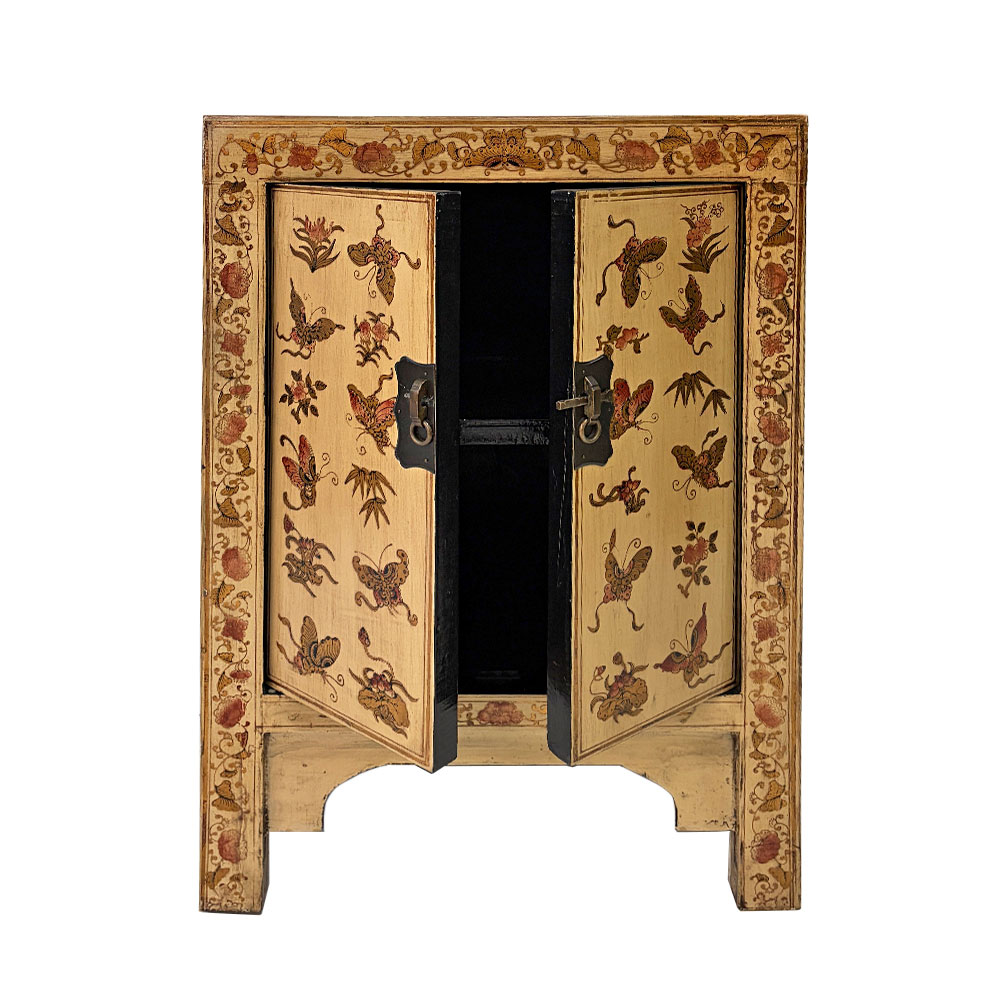 BUTTERFLY CHINA CHEST, IVORY