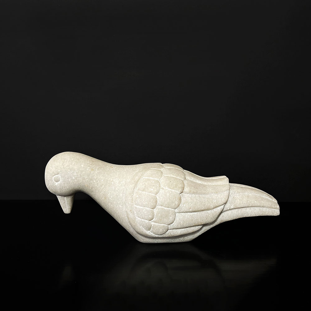 CARVED MARBLE BIRD