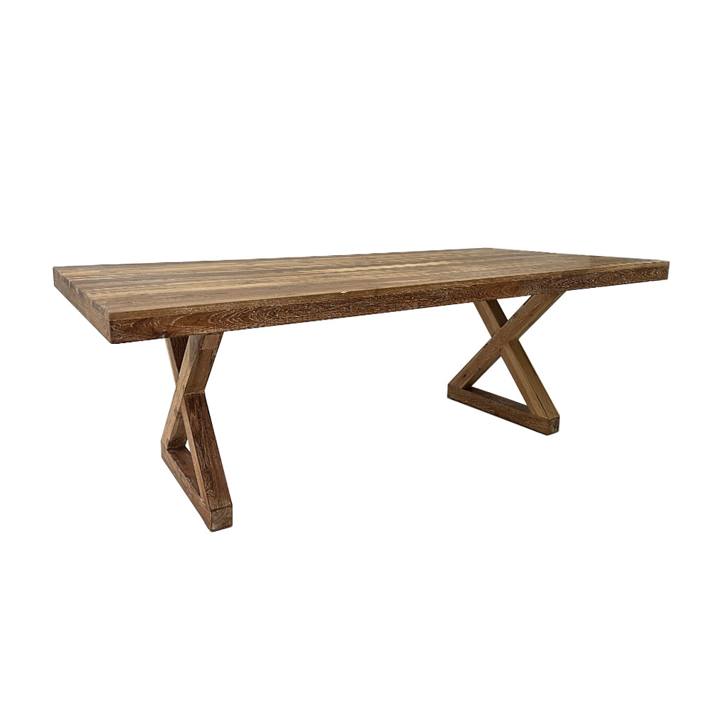 X LEG TEAK DINING TABLE X LEG TEAK DINING TABLE