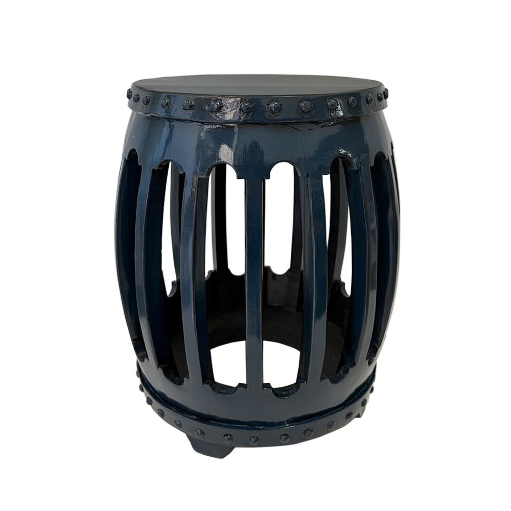 CHINA STOOL/TABLE, NAVY CHINA STOOL/TABLE, NAVY