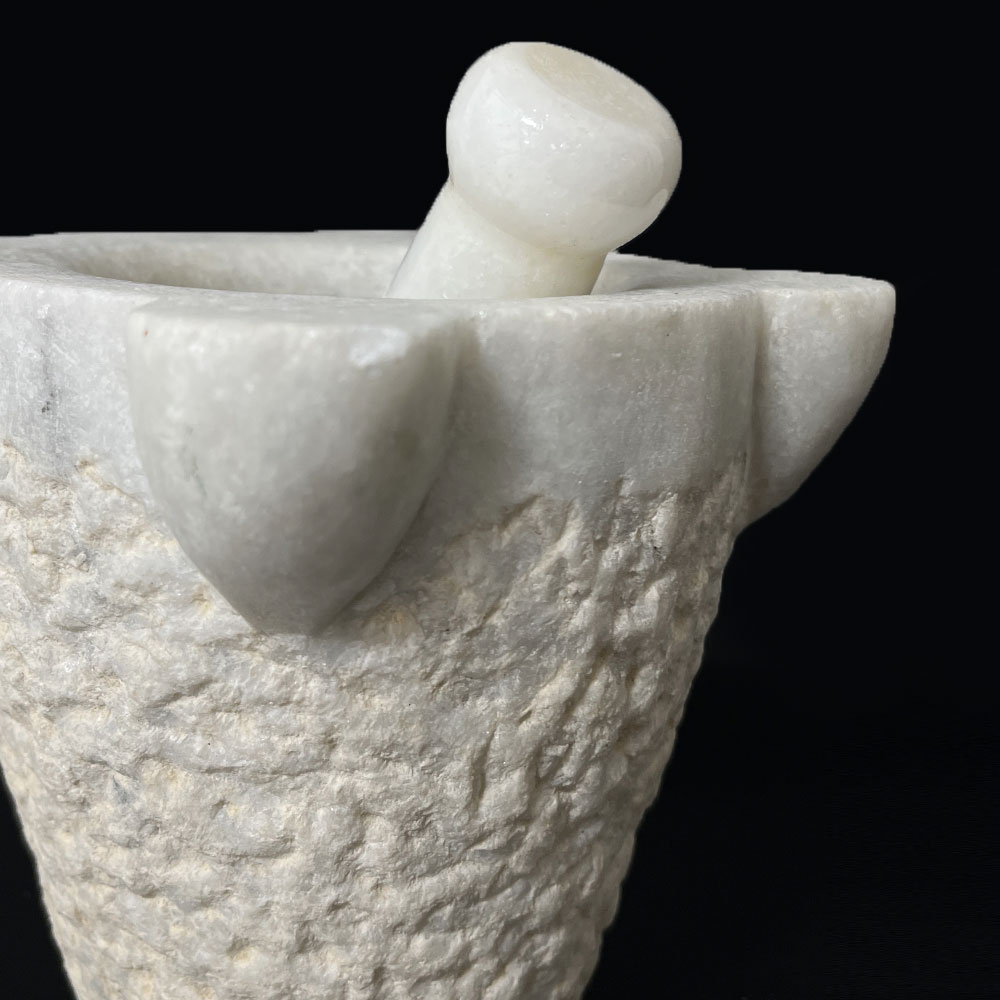 PESTLE MORTAR WHITE MARBLE, SMALL PESTLE MORTAR WHITE MARBLE, SMALL
