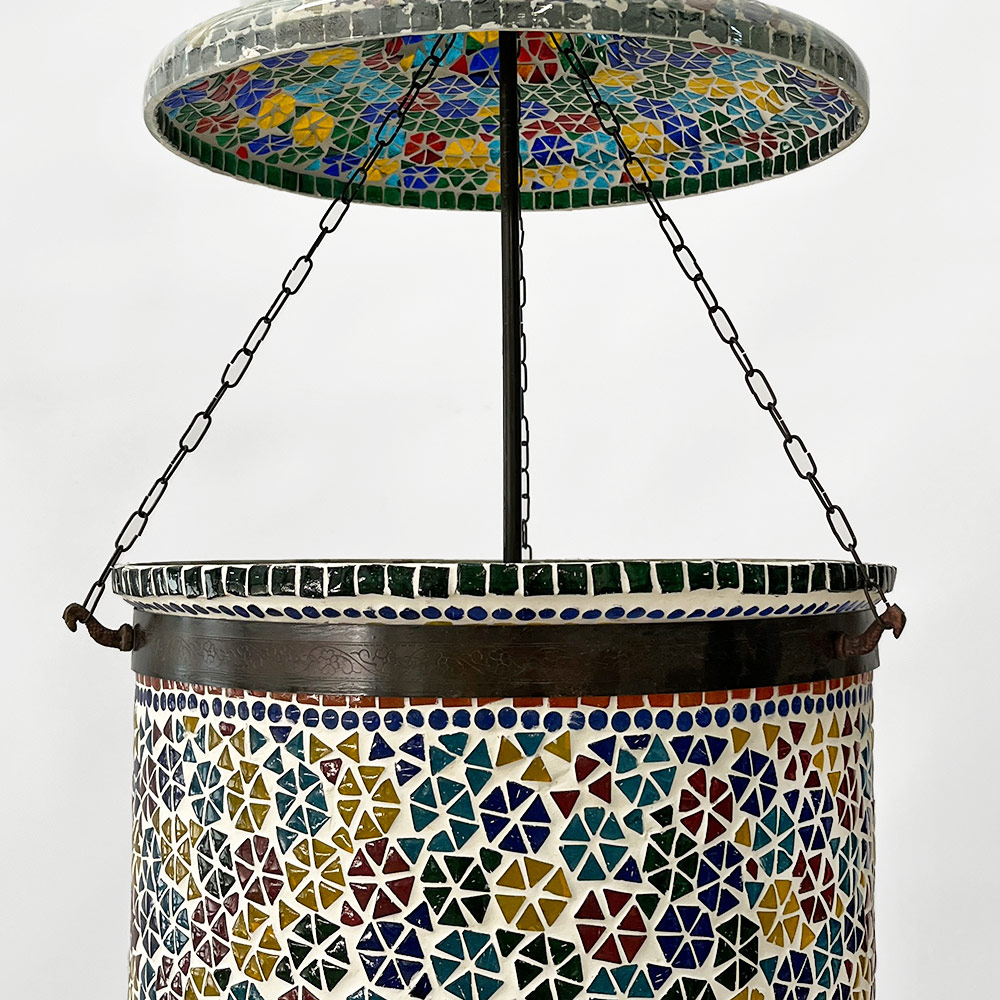 MOSAIC LAMP, TULIP LANTERN MOSAIC LAMP, TULIP LANTERN