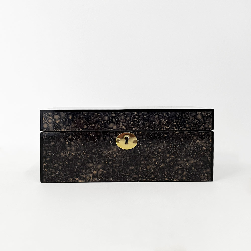 SOLA BOX WITH KEY LOCK, BLACK BURL 