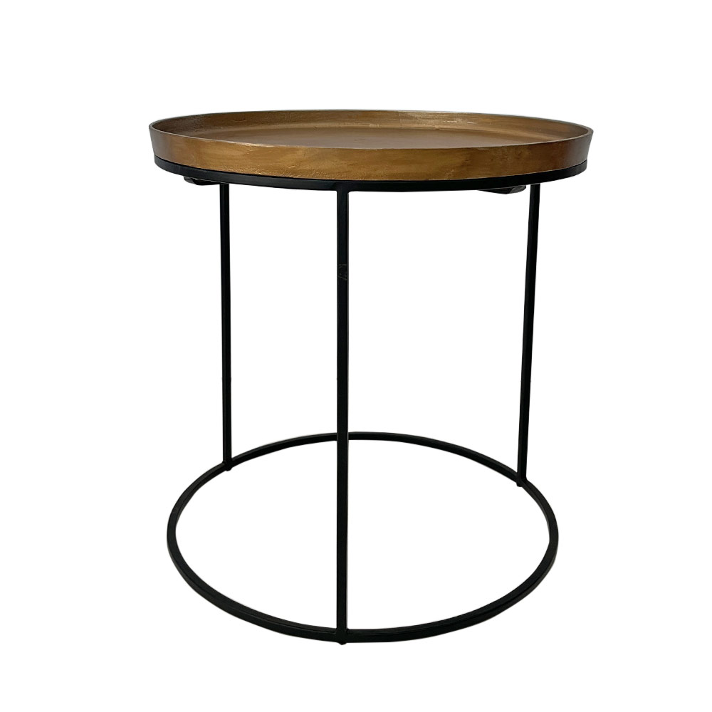 INDUSTRIAL SIDE TABLE, BRASS